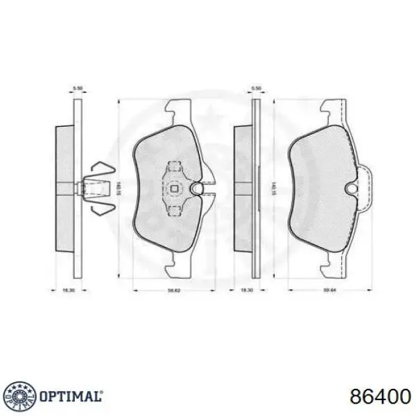 Передние тормозные колодки 86400 Optimal