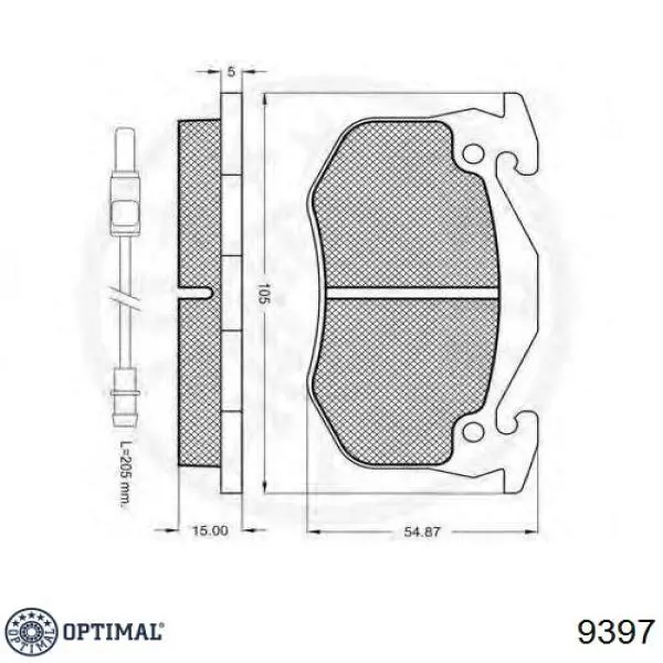 Передние тормозные колодки 9397 Optimal