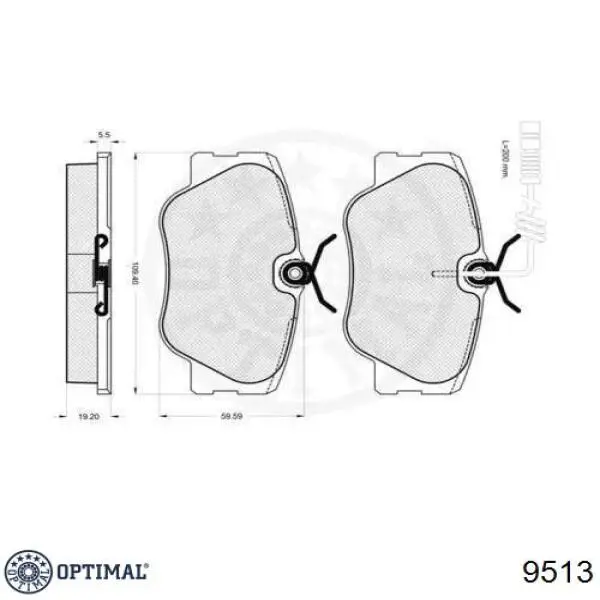 Передние тормозные колодки 9513 Optimal