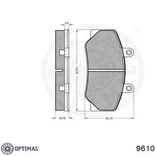 Передние тормозные колодки 9610 Optimal