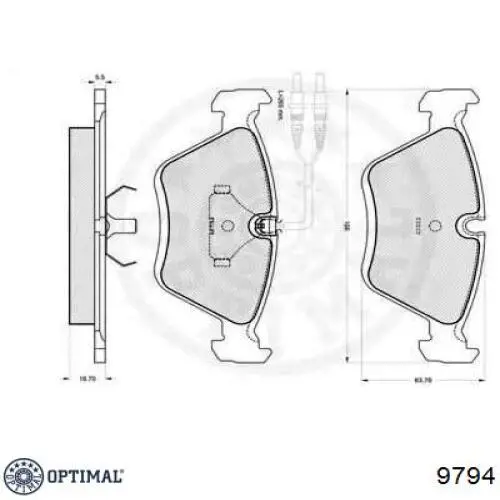 Передние тормозные колодки 9794 Optimal