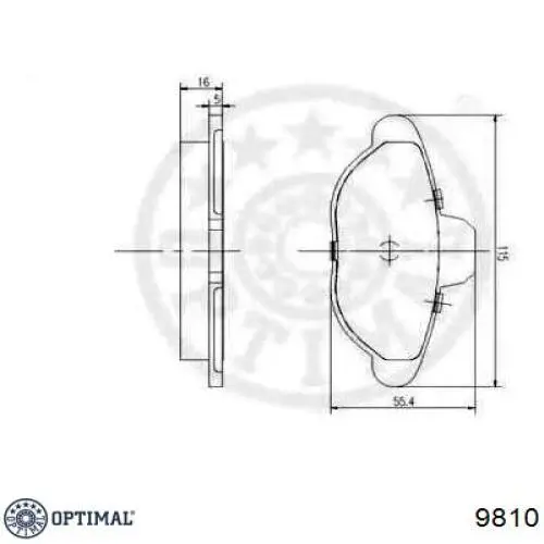 Передние тормозные колодки 9810 Optimal