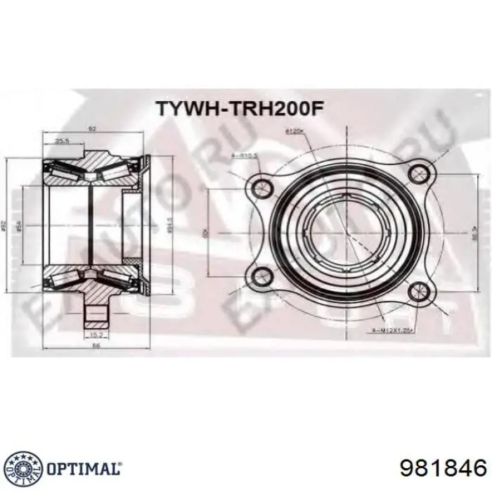 Купить 981846 Optimal Подшипник передней ступицы
