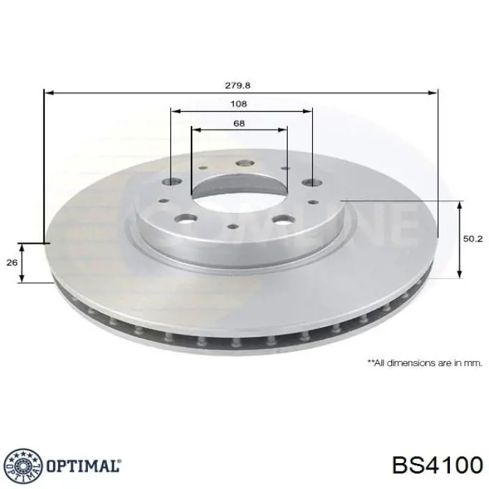 Тормоз дисковый передний Optimal BS4100 цена, от 41.32 USD