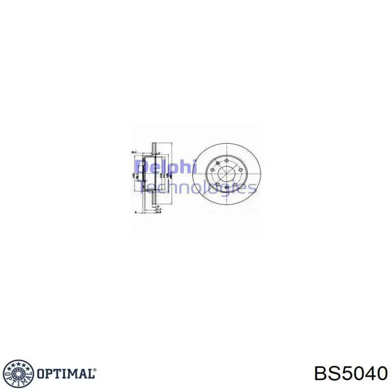 Тормоз дисковый передний Optimal BS5040 цена, от 44.01 USD