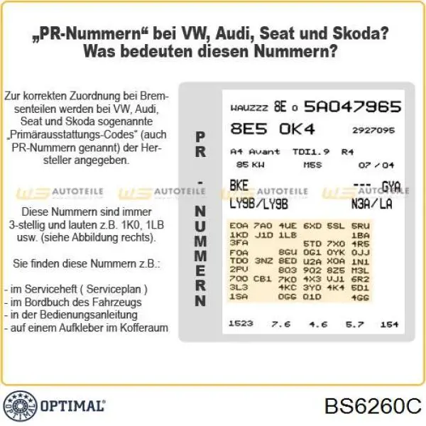 Передний тормозной диск Optimal BS6260C