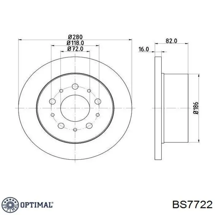 BS7722 Optimal Дисковый тормоз