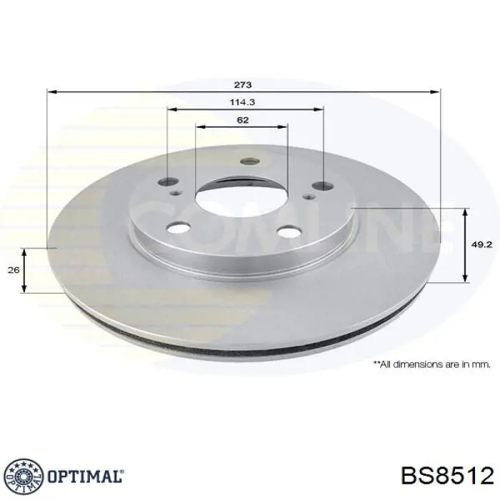 Купить BS8512 Optimal Ротор тормозной