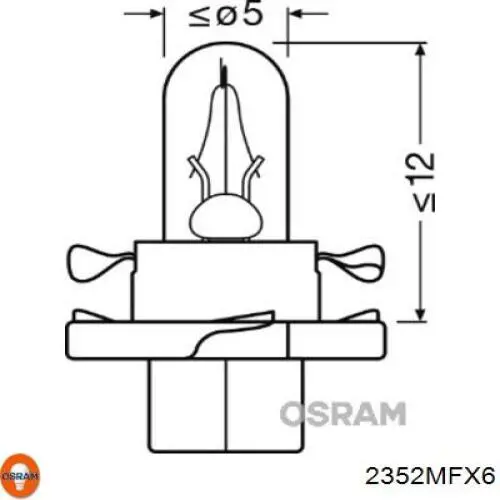 Освещение щитка приборов Osram 2352MFX6