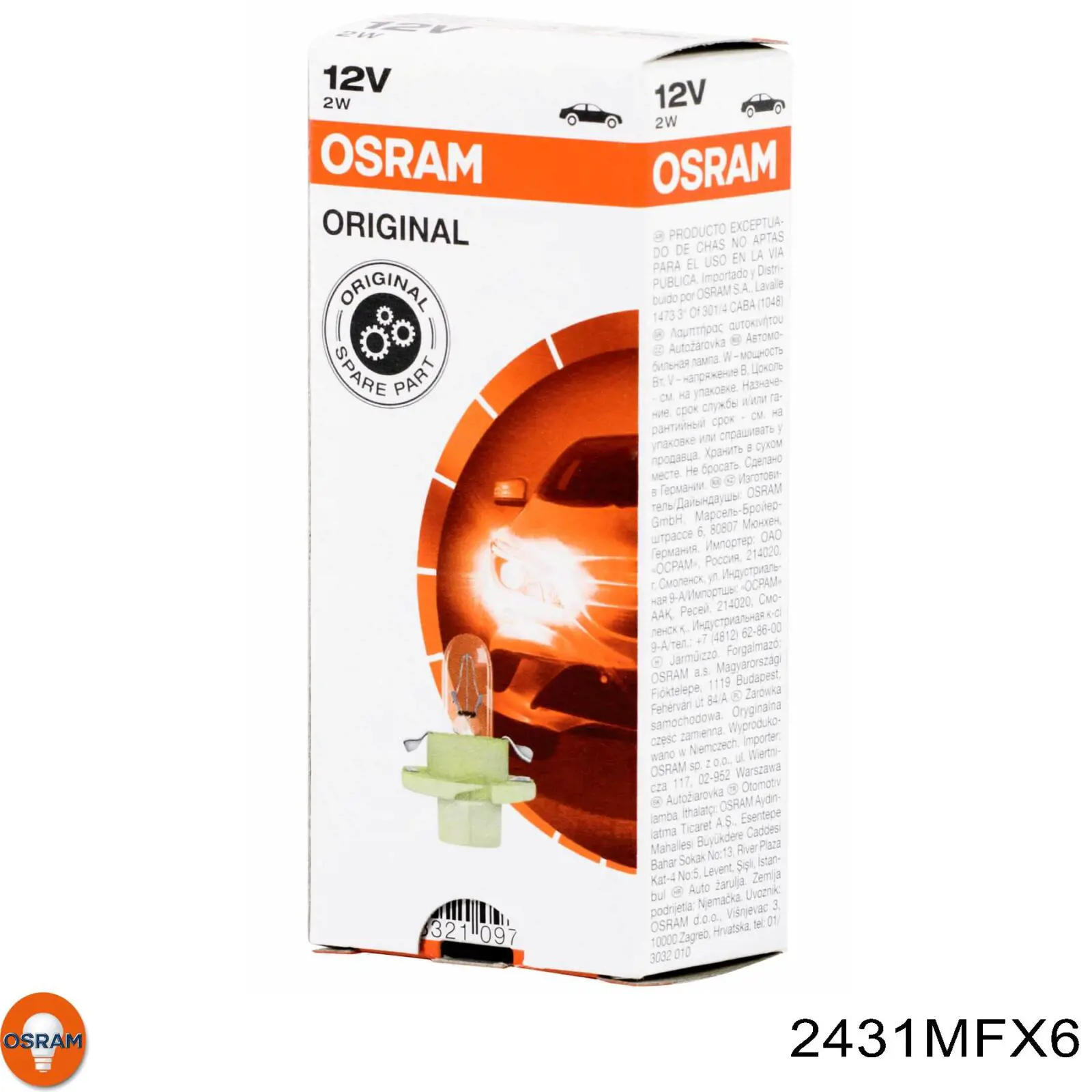 Лампочка панели приборов 2431MFX6 Osram