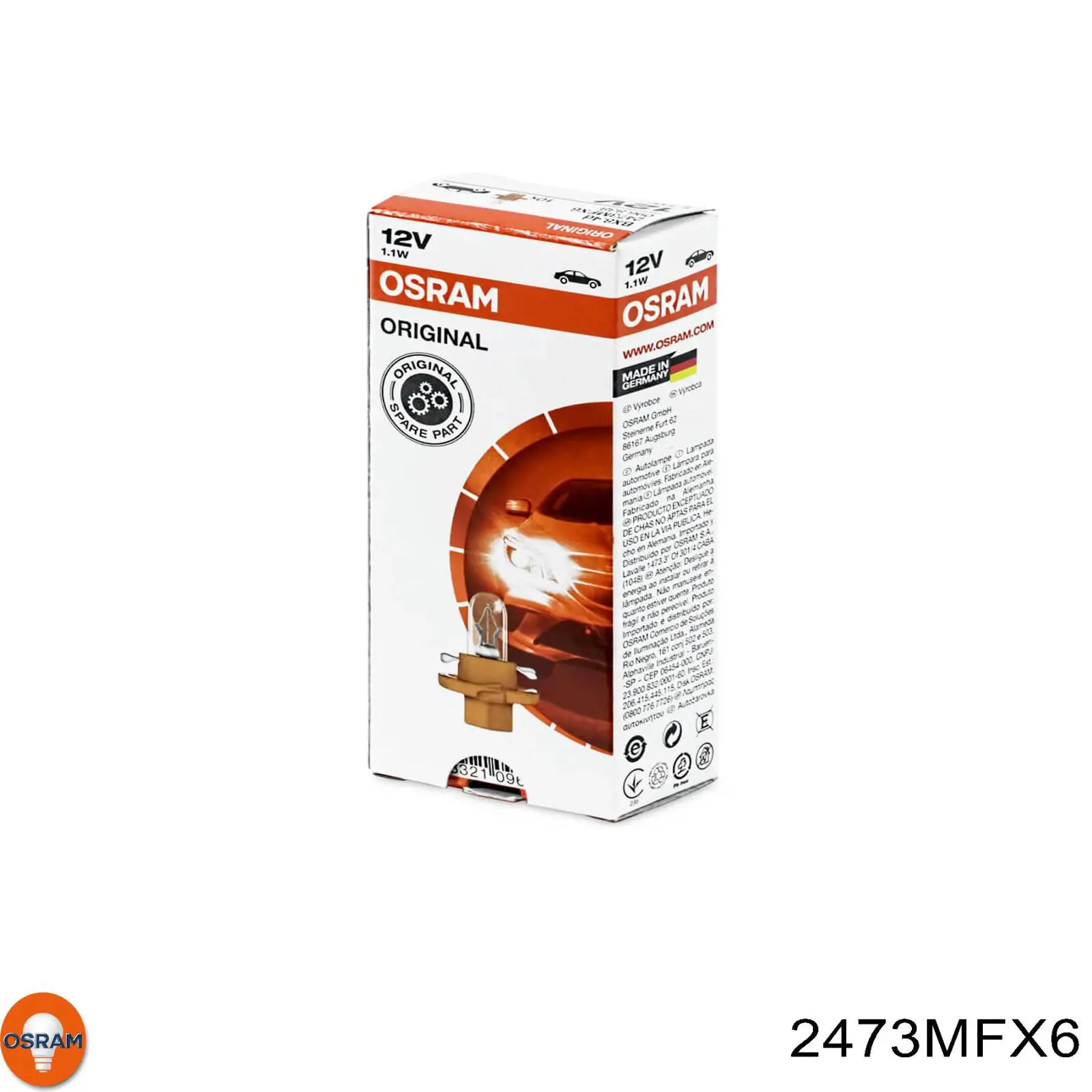 Лампочка накаливания Osram 2473MFX6 цена, от 1.06 USD