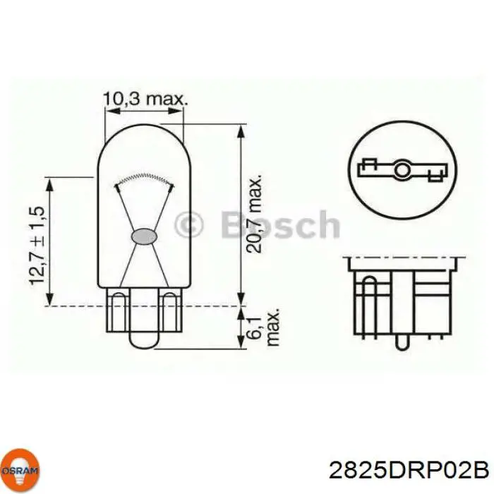 2825DRP-02B Osram lâmpada de quebra-luz de iluminação de salão/de cabina