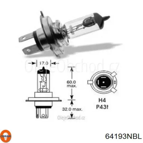 Лампочка галогенная 64193NBL Osram