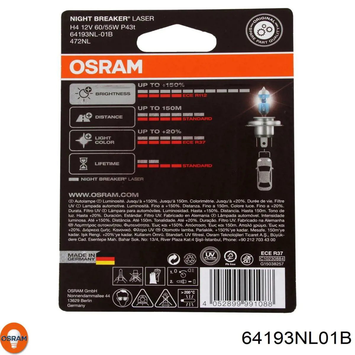 64193NL-01B Osram lâmpada halógena