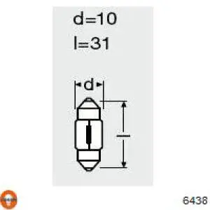 Лампочка освещения салона 6438 Osram
