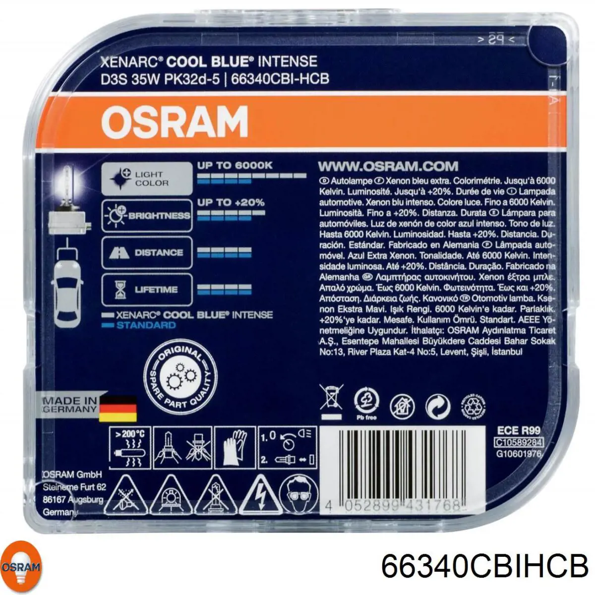 Лампочка ксеноновая 66340CBIHCB Osram