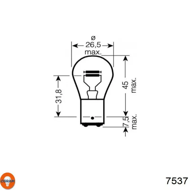 Лампа автомобильная Osram 7537
