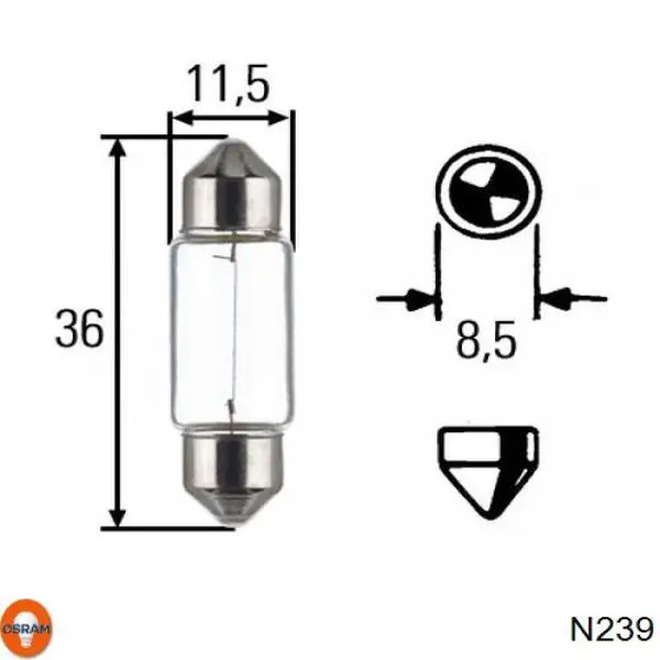 N239 Osram лампочка плафона освещения салона/кабины