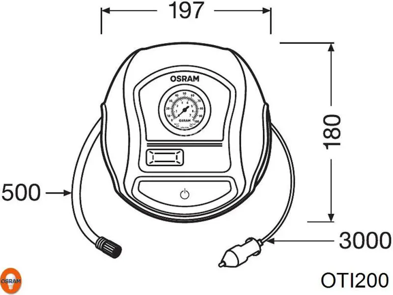 Компрессор для подкачки шин OTI200 Osram