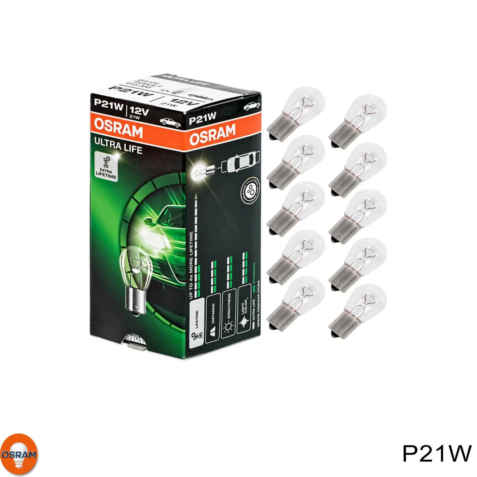 Лампа автомобильная Osram P21W