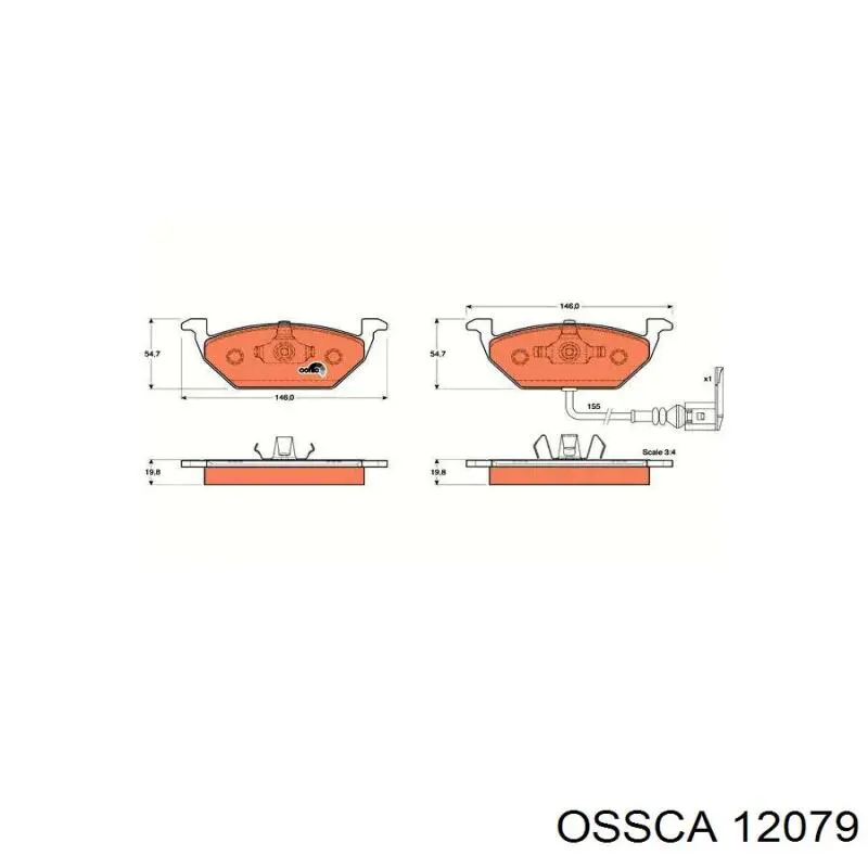 12079 Ossca шланг (патрубок системы охлаждения)