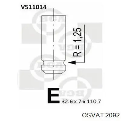 Клапан випускний 2092 Osvat