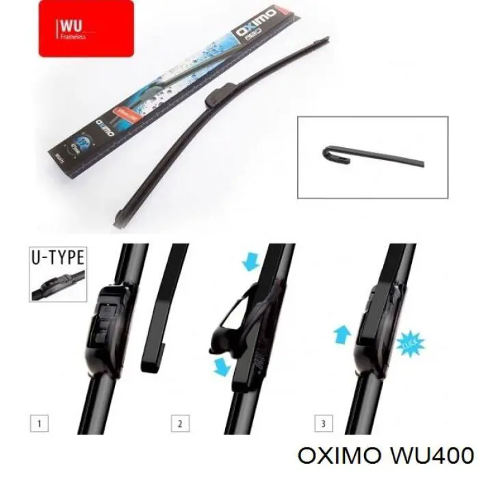 Щетка-дворник лобового стекла пассажирская WU400 Oximo
