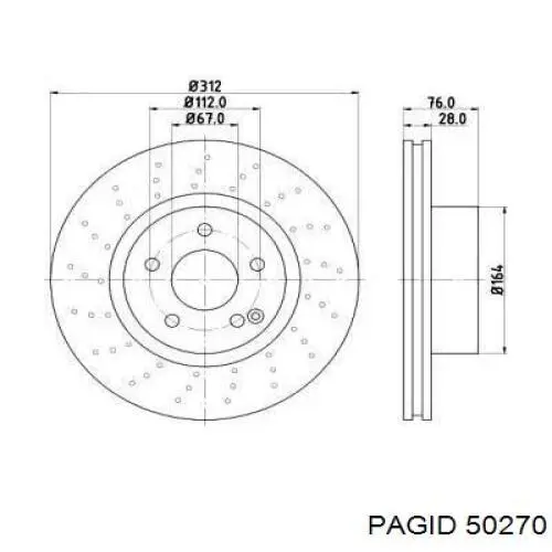 Передние тормозные диски 50270 HELLA-PAGID