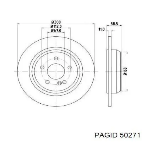 Тормозные диски 50271 HELLA-PAGID