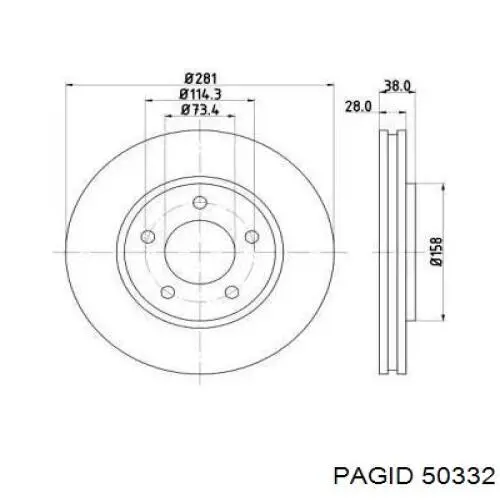 50332 HELLA-PAGID передние тормозные диски