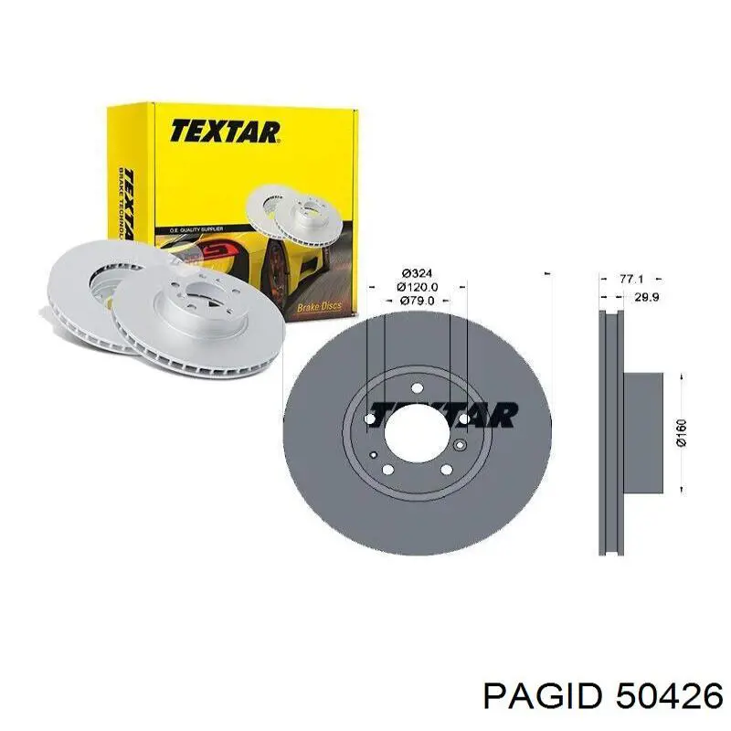 Передний тормозной диск HELLA-PAGID 50426