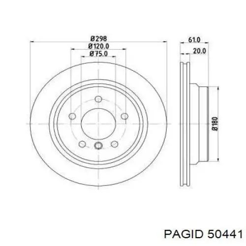 Тормозные диски 50441 HELLA-PAGID