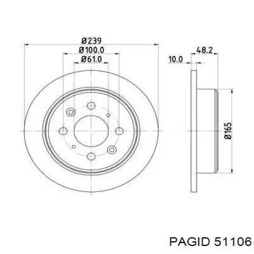 51106 HELLA-PAGID диск тормозной задний