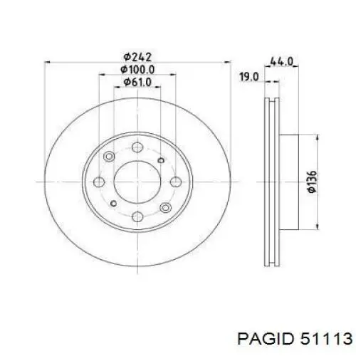 Передние тормозные диски 51113 HELLA-PAGID