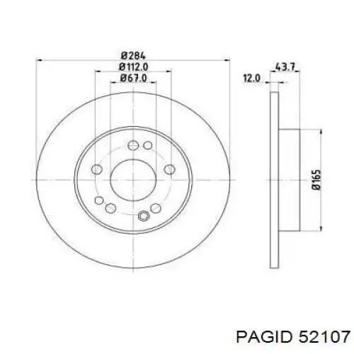 52107 HELLA-PAGID диск тормозной передний