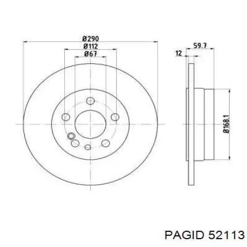 Тормозные диски 52113 HELLA-PAGID