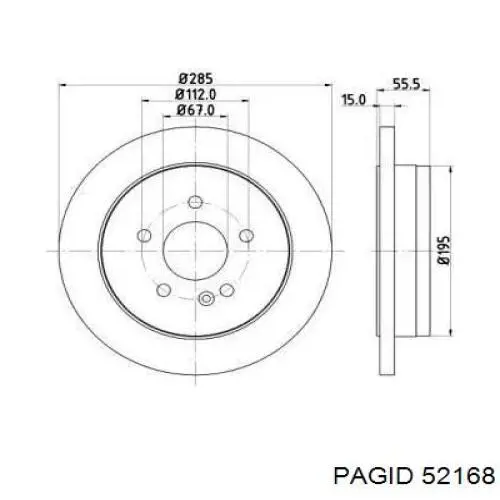 Тормозные диски 52168 HELLA-PAGID