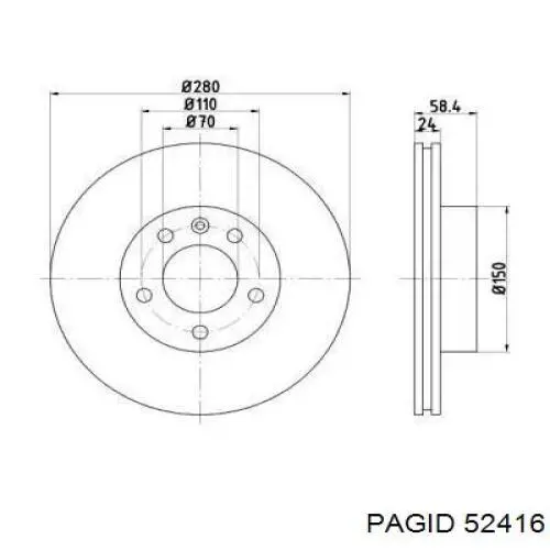 Передний тормозной диск Jurid/Bendix 561405J