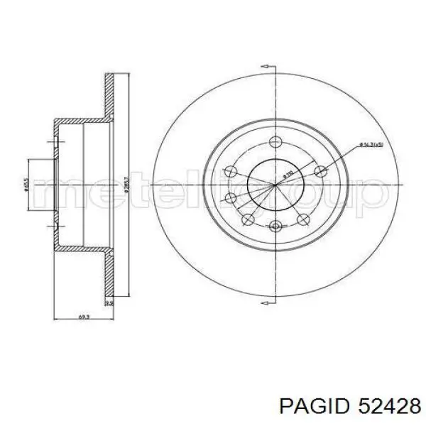 52428 HELLA-PAGID Дисковый тормоз
