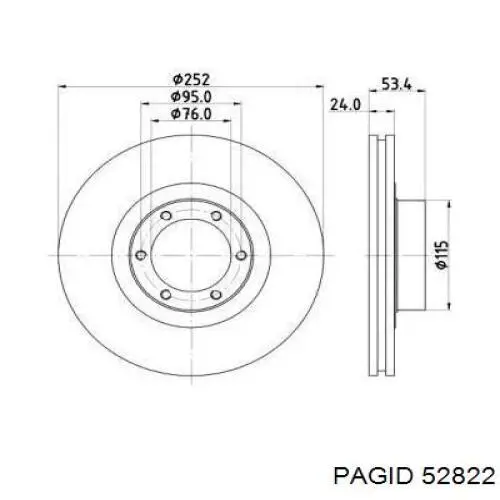 Передние тормозные диски 52822 HELLA-PAGID