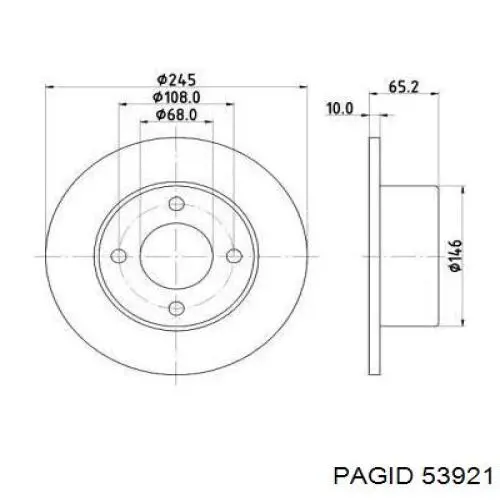 Тормозные диски 53921 HELLA-PAGID