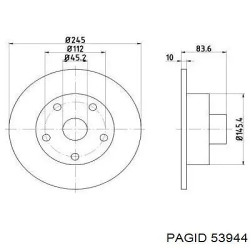 Тормозные диски 53944 HELLA-PAGID