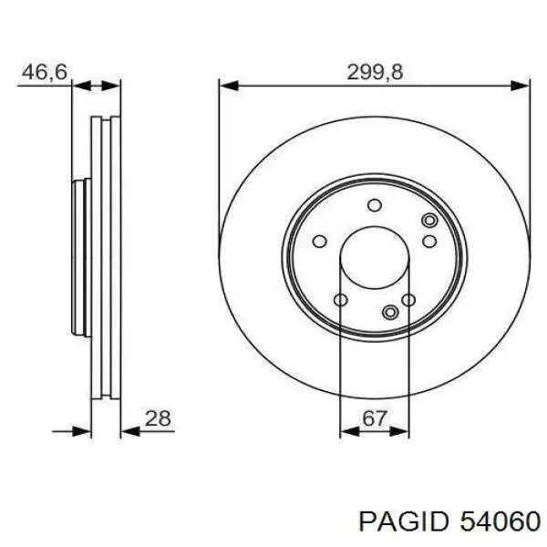 Передние тормозные диски 54060 HELLA-PAGID
