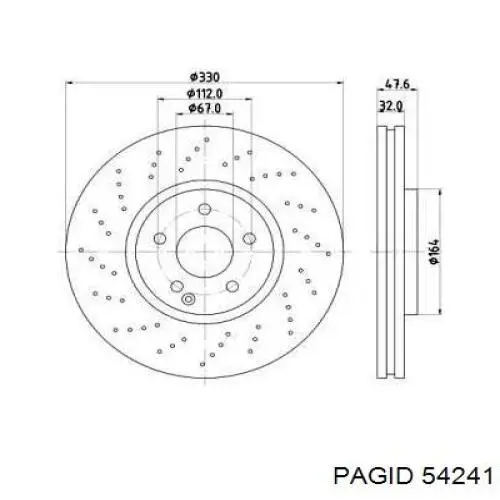 54241 HELLA-PAGID диск тормозной передний