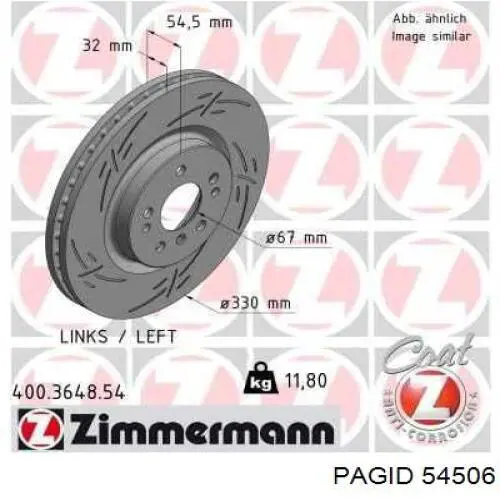 Тормоз дисковый передний HELLA-PAGID 54506 цена, от 85.31 USD