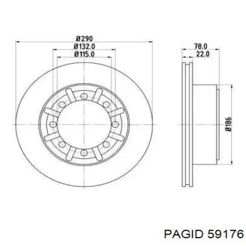 Тормозные диски 59176 HELLA-PAGID