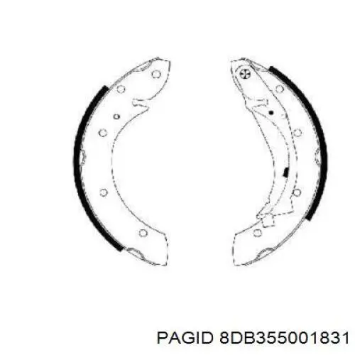 8DB355001-831 HELLA-PAGID задние барабанные колодки
