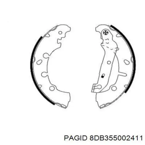 8DB355002411 HELLA-PAGID задние барабанные колодки