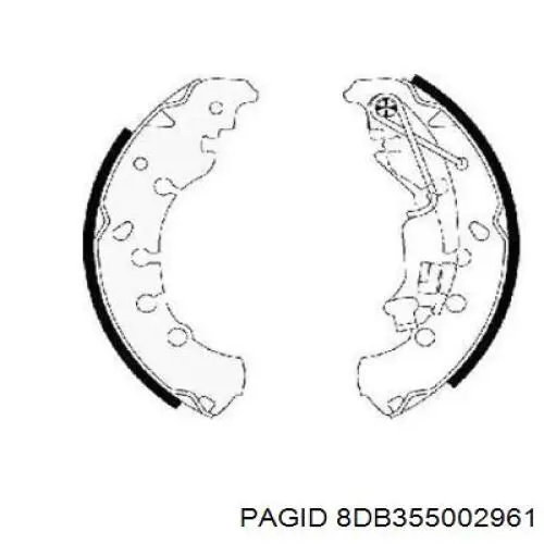 8DB355002961 HELLA-PAGID колодки тормозные задние барабанные