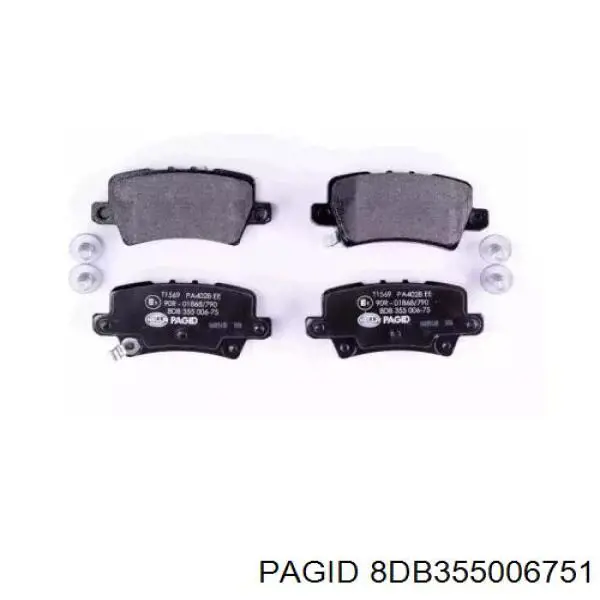 8DB355006751 HELLA-PAGID колодки тормозные задние дисковые